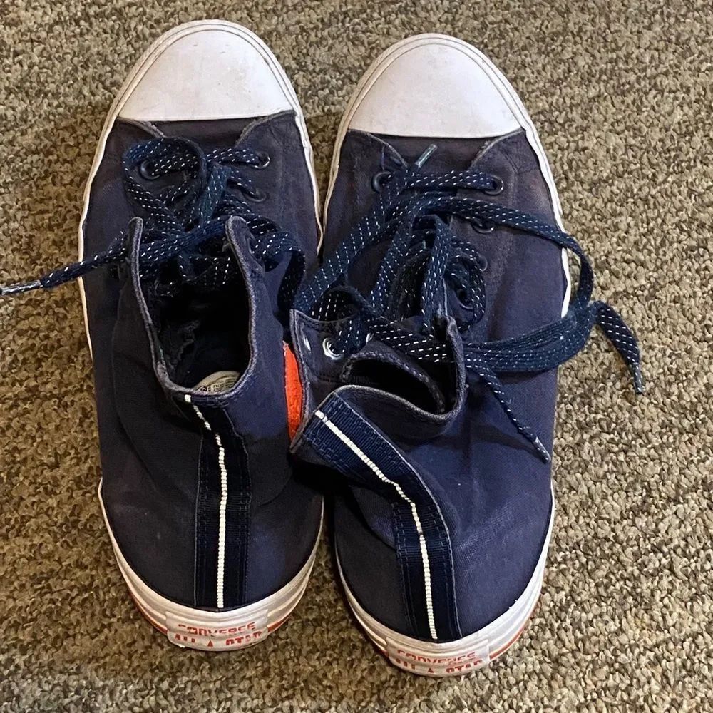 Converse 153793F Ws13 Ms 11Size Navy High-Top Sneakers with Bright Orange Patch - Picture 7 of 15